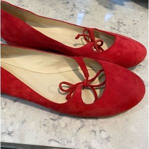 COLE HAAN RED SUEDE FLATS